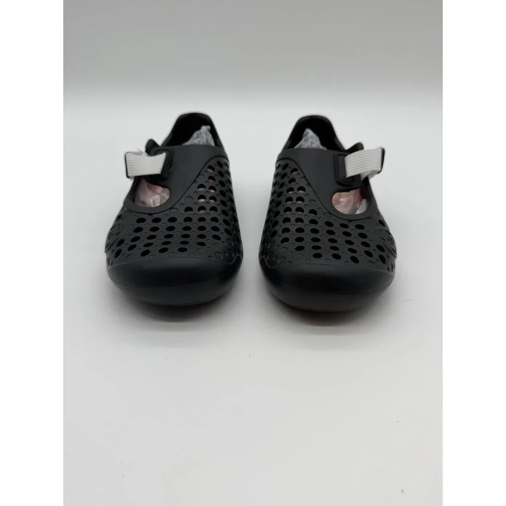 Kids Black Perforated Mary Jane Water Shoes Slip On Flats Size 31